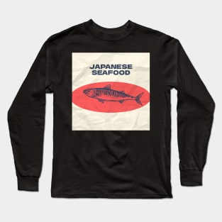 Japanese seafood illustration with fish Long Sleeve T-Shirt